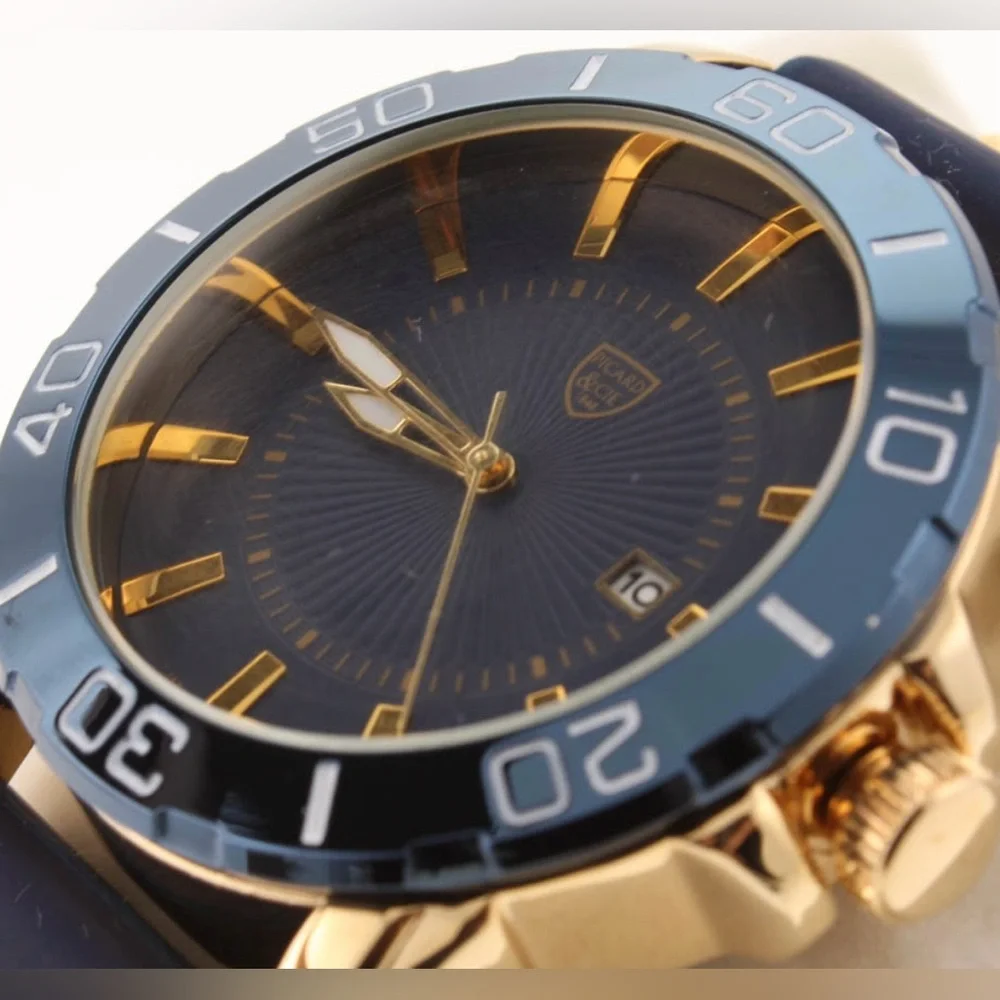 Picard & Cie Halberd  Black and‎ Gold Men's Watch, Larged Faced Watch Like New